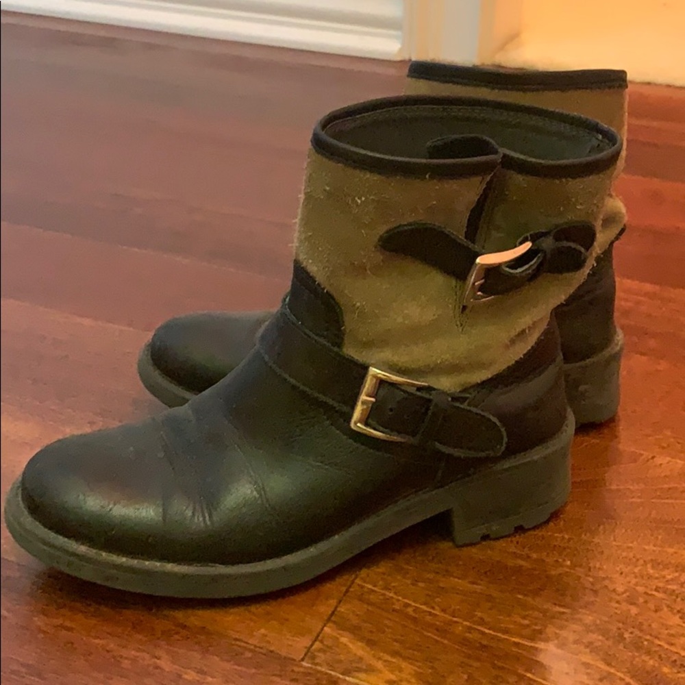 Black and Tan ankle booties